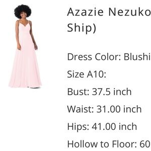 Azazie Nezuko Bridesmaid Dress Blushing Pink. NWT